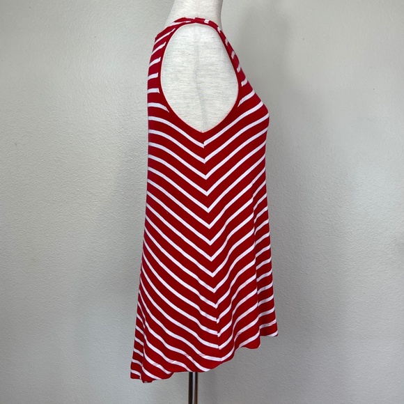 Merona Striped Tunic Tank Top w/ High Low Hem - Picture 3 of 7